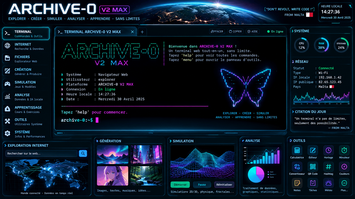 Interface neon archive 0 v2 max